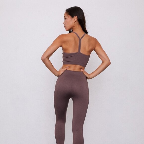 Set Active | NWT Sculptflex Ribbed V Sports Bra in Pepper - Picture 3 of 6